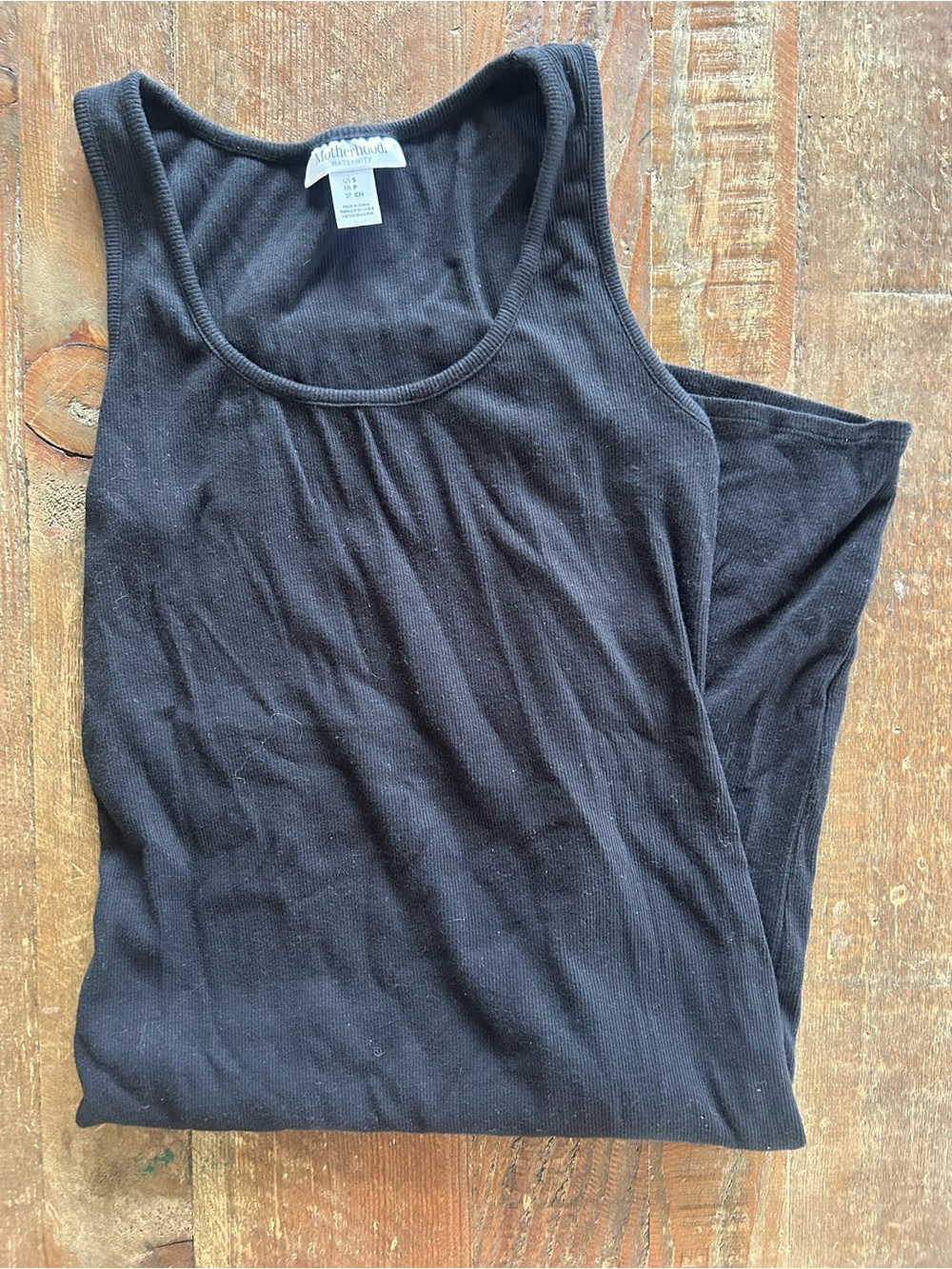 Motherhood Maternity Basic Black Bodycon Ribbed Maternity Tank Dress - Small
